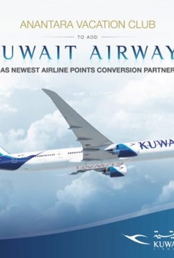 מועדון החופשות של Anantara מוסיף את נתיבי האוויר של כוויית כחברת התעופה השותפה בהמרת נקודות האחרונה שלו