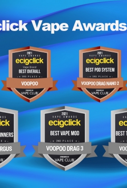 VOOPOO זוכה בתואר Ecigclick Best VAPE Brands במשך שנתיים רצופות
