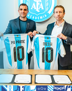 PU Prime והתאחדות הכדורגל של ארגנטינה חוגגים את טקס החתימה הרשמי במדריד